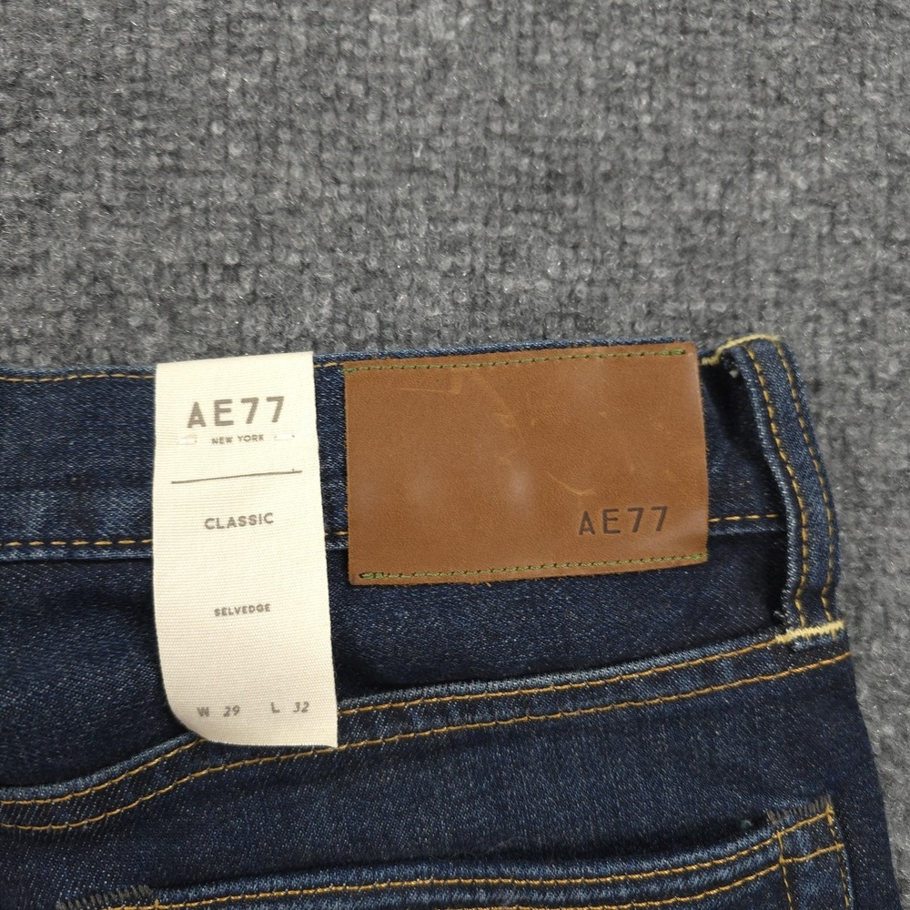 American Eagle Jeans Mens 29x31 Blue Denim Classic Selvedge AE77 Organic NEW - Picture 16 of 16